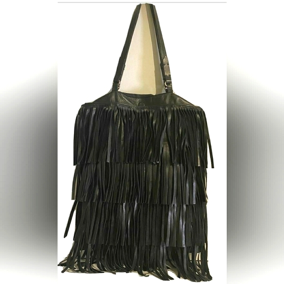 Zara | Leather Shoulder Bag with Fringe - Picture 13 of 16